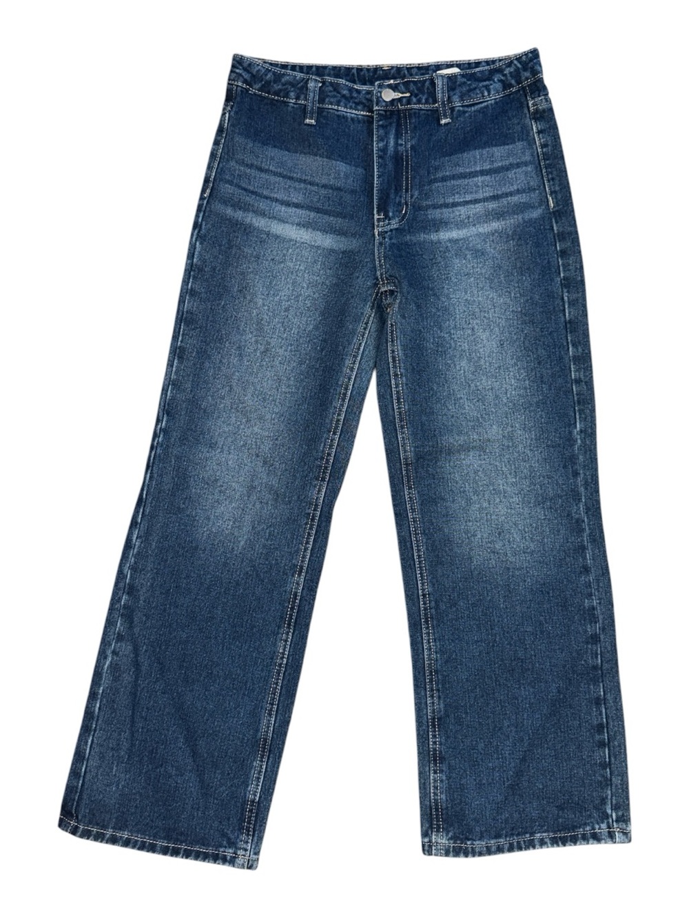 SHEIN dark blue kids' denim Wide Leg jeans Size 11-12 Years Old Casual Pants